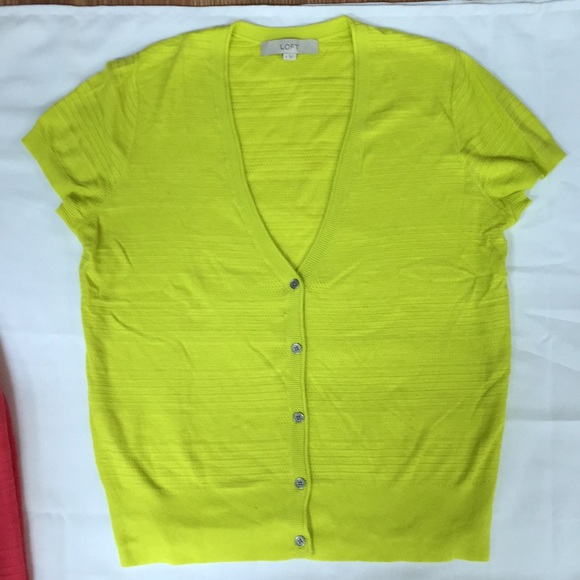 Loft Bundle 2 Short Sleeve, V-Neck Cardigans NWOT - Picture 4 of 5